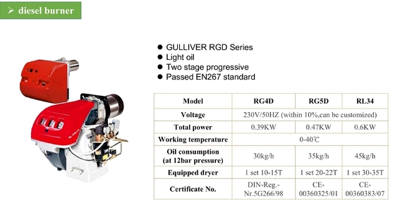 식품 가공을 위한 ISO9001 600W 기름 연소 디젤 버너